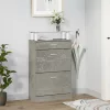 Betonszürke szerelt fa cipőszekrény 63x24x104 cm