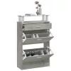 Betonszürke szerelt fa cipőszekrény 63x24x104 cm