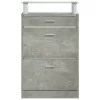 Betonszürke szerelt fa cipőszekrény 63x24x104 cm