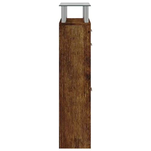 Füstös tölgy színű szerelt fa cipősszekrény 63x24x104 cm