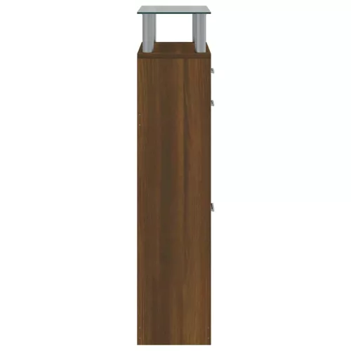 Barna tölgyszínű szerelt fa cipősszekrény 63x24x104 cm