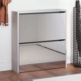   Betonszürke 2 szintes cipőszekrény tükörrel 63 x 17 x 67 cm