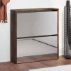 Füstös tölgy 2 szintes cipőszekrény tükörrel 63 x 17 x 67 cm