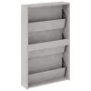 Betonszürke 3 szintes cipőszekrény tükörrel 63 x 17 x 102,5 cm
