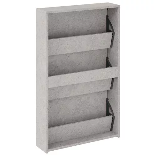 Betonszürke 3 szintes cipőszekrény tükörrel 63 x 17 x 102,5 cm