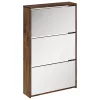Füstös tölgy 3 szintes cipőszekrény tükörrel 63 x 17 x 102,5 cm