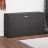 Fekete cipőpad 80 x 24 x 45 cm rétegelt fából