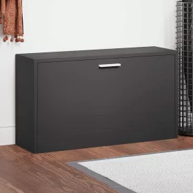 Fekete cipőpad 80 x 24 x 45 cm rétegelt fából