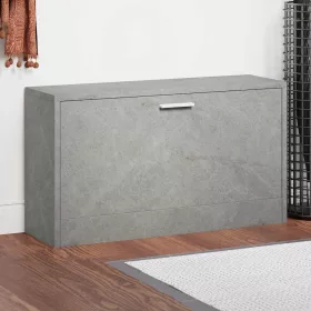 Betonszürke szerelt fa cipőtároló pad 80x24x45 cm
