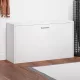 Magasfényű fehér cipőpad 80 x 24 x 45 cm rétegelt fa