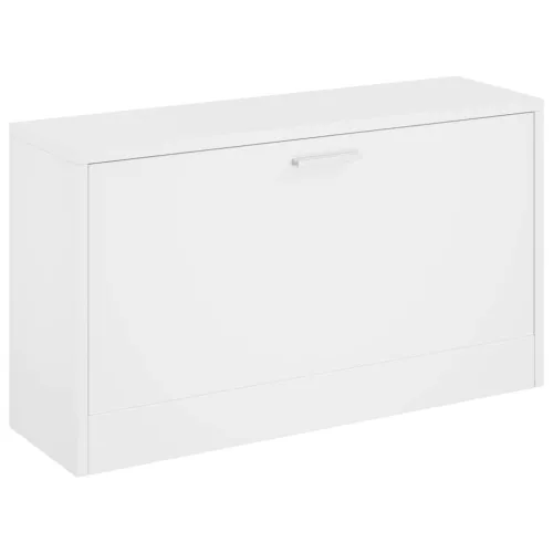 Magasfényű fehér cipőpad 80 x 24 x 45 cm rétegelt fa