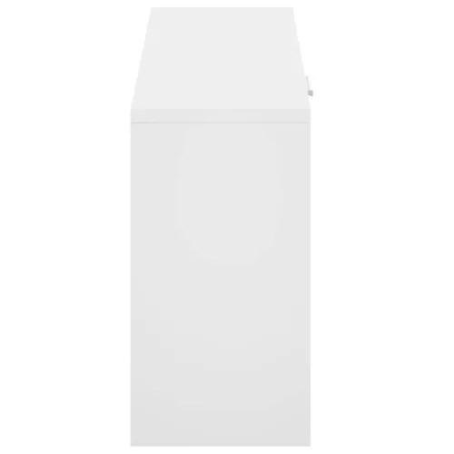 Magasfényű fehér cipőpad 80 x 24 x 45 cm rétegelt fa