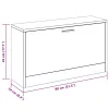 Magasfényű fehér cipőpad 80 x 24 x 45 cm rétegelt fa