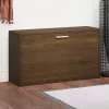 Barna tölgyszínű szerelt fa cipőtároló pad 80 x 24 x 45 cm