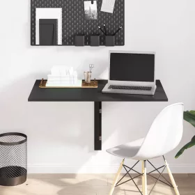 Fekete szerelt fa összecsukható fali asztal 100x60x56 cm