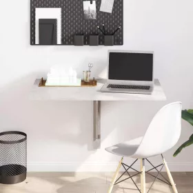   Betonszürke szerelt fa összecsukható fali asztal 100x60x56 cm