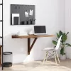 Barna tölgy szerelt fa összecsukható fali asztal 100x60x56 cm
