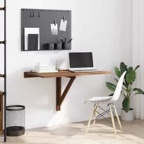   Barna tölgy szerelt fa összecsukható fali asztal 100x60x56 cm