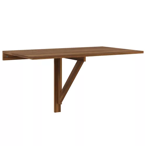 Barna tölgy szerelt fa összecsukható fali asztal 100x60x56 cm