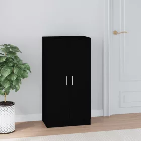 Fekete szerelt fa cipősszekrény 55 x 35 x 108 cm
