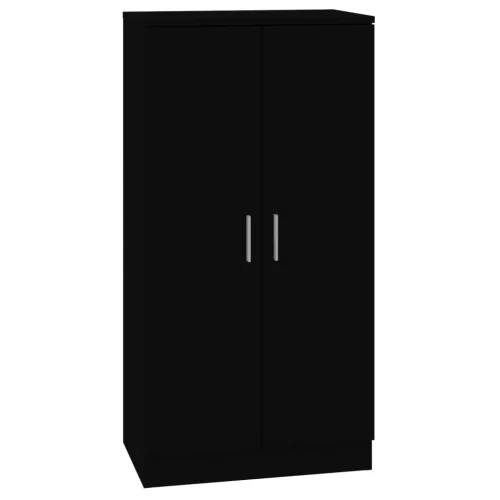 Fekete szerelt fa cipősszekrény 55 x 35 x 108 cm