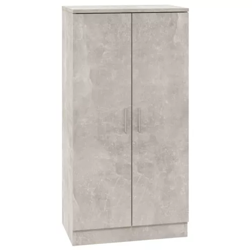 Betonszürke szerelt fa cipőszekrény 55 x 35 x 108 cm