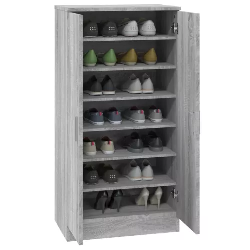 Szürke sonoma színű szerelt fa cipősszekrény 55 x 35 x 108 cm