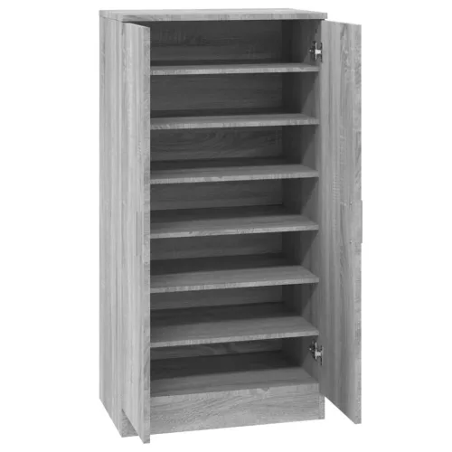 Szürke sonoma színű szerelt fa cipősszekrény 55 x 35 x 108 cm
