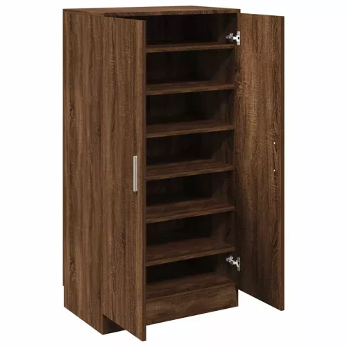 Barna tölgy színű szerelt fa cipősszekrény 55 x 35 x 108 cm