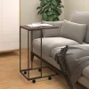 Fekete szerelt fa kisasztal kerekekkel 40 x 30 x 63,5 cm