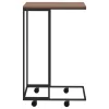 Fekete szerelt fa kisasztal kerekekkel 40 x 30 x 63,5 cm