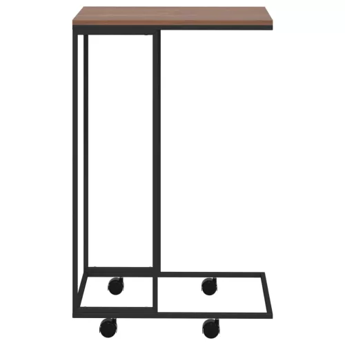Fekete szerelt fa kisasztal kerekekkel 40 x 30 x 63,5 cm