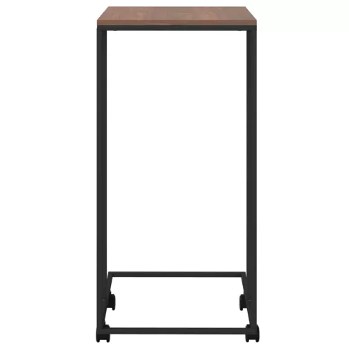 Fekete szerelt fa kisasztal kerekekkel 40 x 30 x 63,5 cm