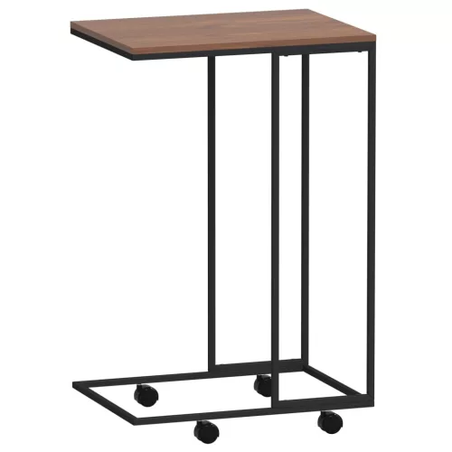 Fekete szerelt fa kisasztal kerekekkel 40 x 30 x 63,5 cm