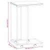 Fekete szerelt fa kisasztal kerekekkel 40 x 30 x 63,5 cm