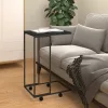 Fekete szerelt fa kisasztal kerekekkel 40 x 30 x 63,5 cm