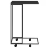 Fekete szerelt fa kisasztal kerekekkel 40 x 30 x 63,5 cm