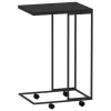 Fekete szerelt fa kisasztal kerekekkel 40 x 30 x 63,5 cm