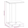 Fekete szerelt fa kisasztal kerekekkel 40 x 30 x 63,5 cm