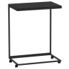 Fekete szerelt fa kisasztal kerekekkel 55x35x70 cm