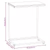 Fekete szerelt fa kisasztal kerekekkel 55x35x70 cm