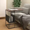 Fekete szerelt fa kisasztal 55 x 36 x 59,5 cm