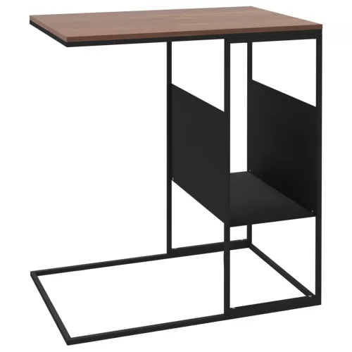 Fekete szerelt fa kisasztal 55 x 36 x 59,5 cm