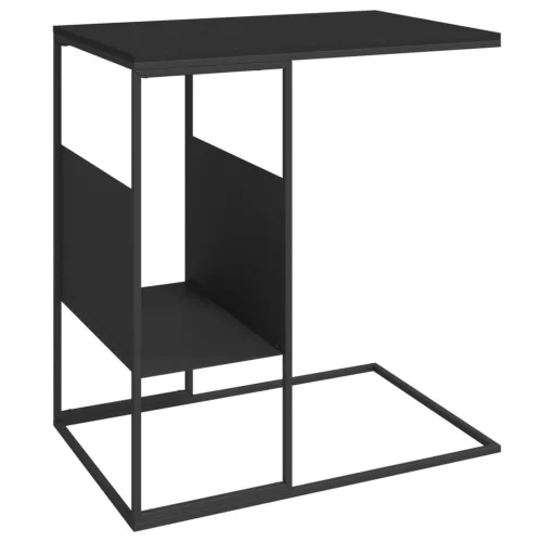 Fekete szerelt fa kisasztal 55x36x59,5 cm