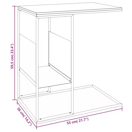 Fekete szerelt fa kisasztal 55x36x59,5 cm