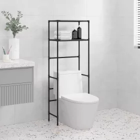   2 szintes fekete vas WC feletti tárolóállvány 53,5x28x143 cm