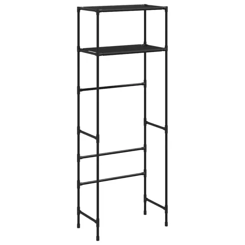 2 szintes fekete vas WC feletti tárolóállvány 53,5x28x143 cm