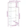 2 szintes fekete vas WC feletti tárolóállvány 53,5x28x143 cm