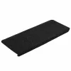 15 db fekete öntapadó lépcsőszőnyeg 65x24,5x3,5 cm