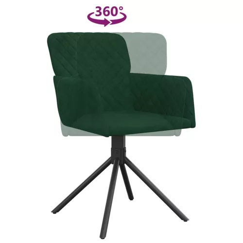 2 db sötétzöld bársony forgó étkezőszék